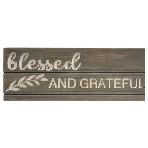 ^^Blessed and Grateful Engraved Pallet Look Sign - The Fox Decor