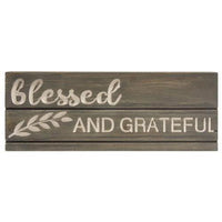 ^^Blessed and Grateful Engraved Pallet Look Sign - The Fox Decor