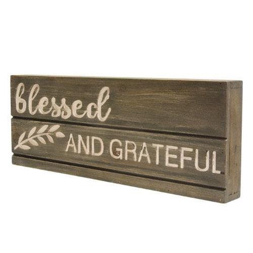 ^^Blessed and Grateful Engraved Pallet Look Sign - The Fox Decor