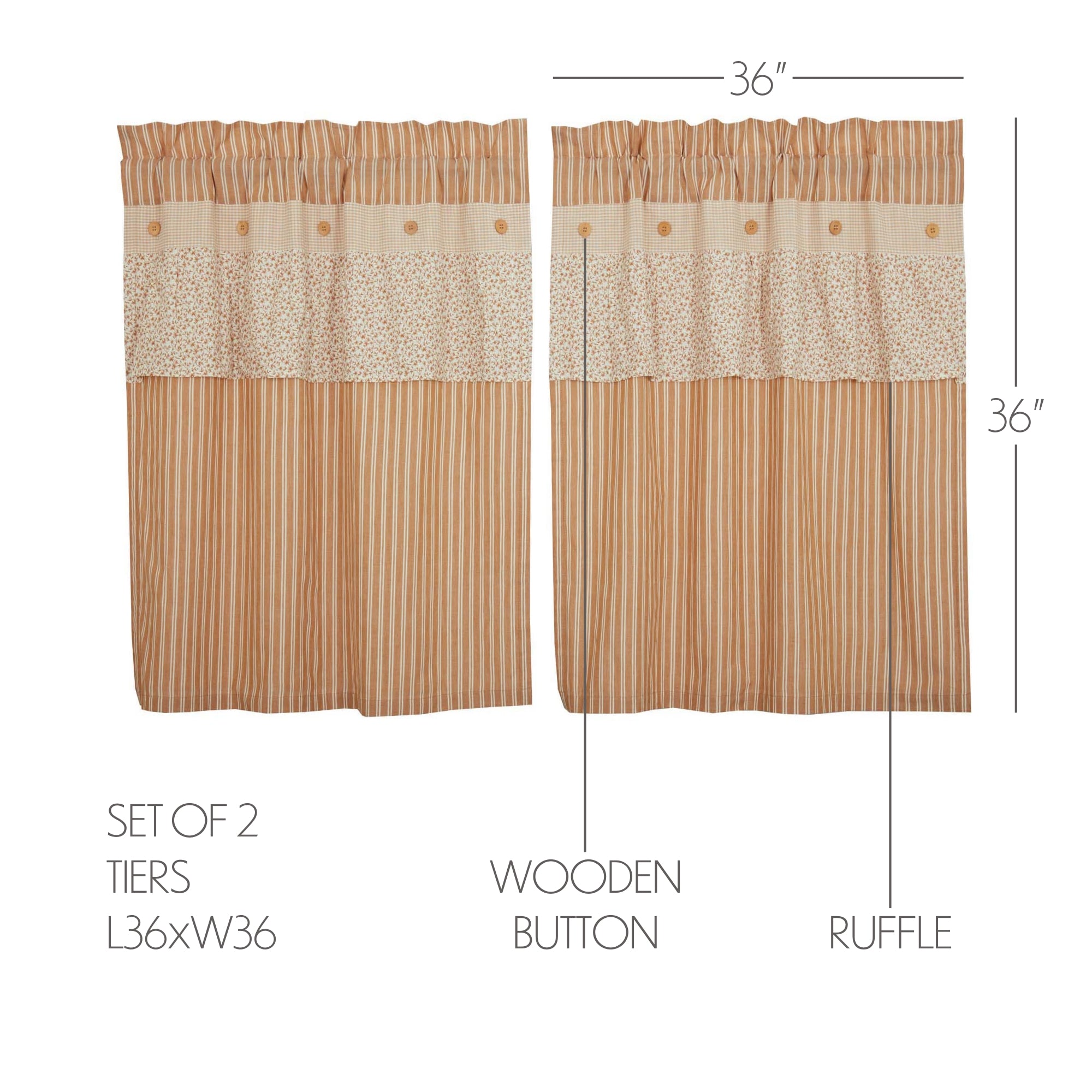 Camilia Ruffled Tier Set of 2 L36xW36 VHC Brands