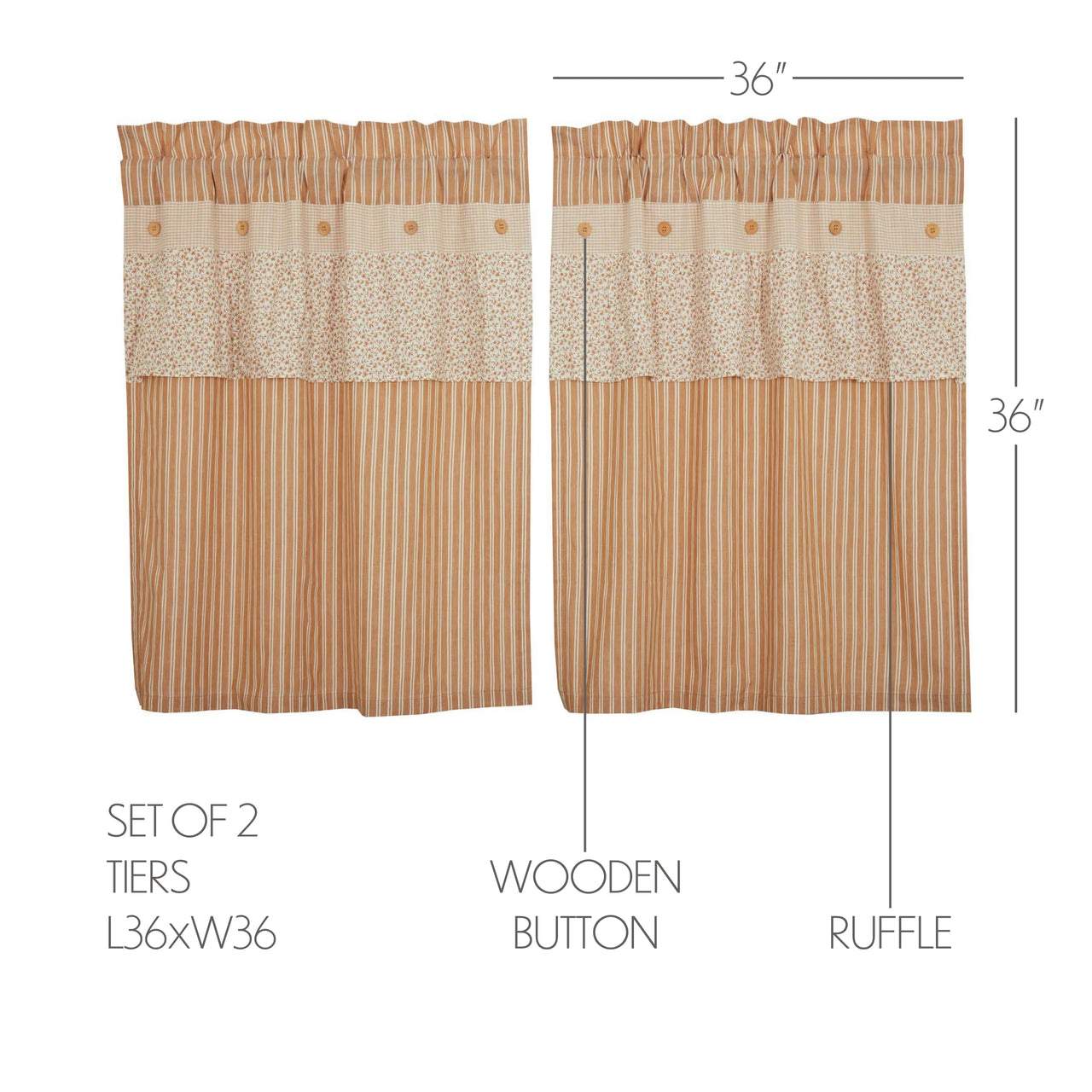 Camilia Ruffled Tier Set of 2 L36xW36 VHC Brands