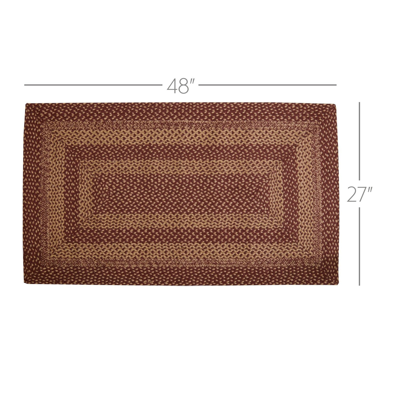Burgundy Tan Jute Rug Rect w/ Pad 27x48 - The Fox Decor