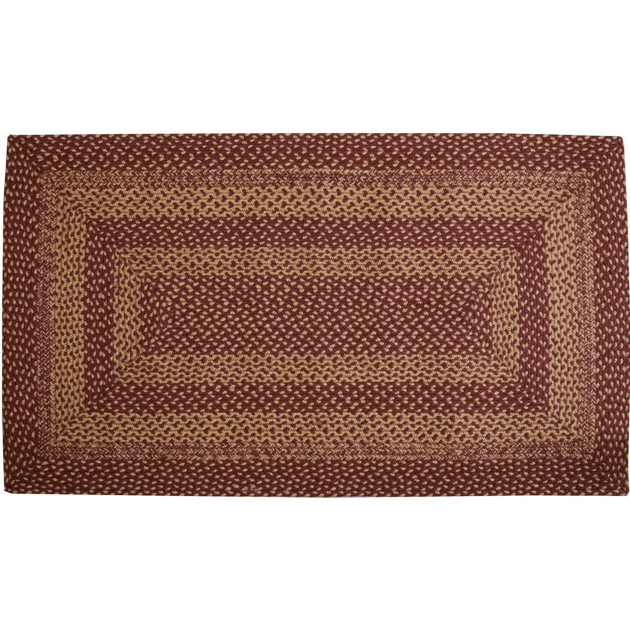 Burgundy Tan Jute Rug Rect w/ Pad 27x48 - The Fox Decor