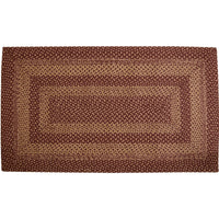 Burgundy Tan Jute Rug Rect w/ Pad 27x48 - The Fox Decor