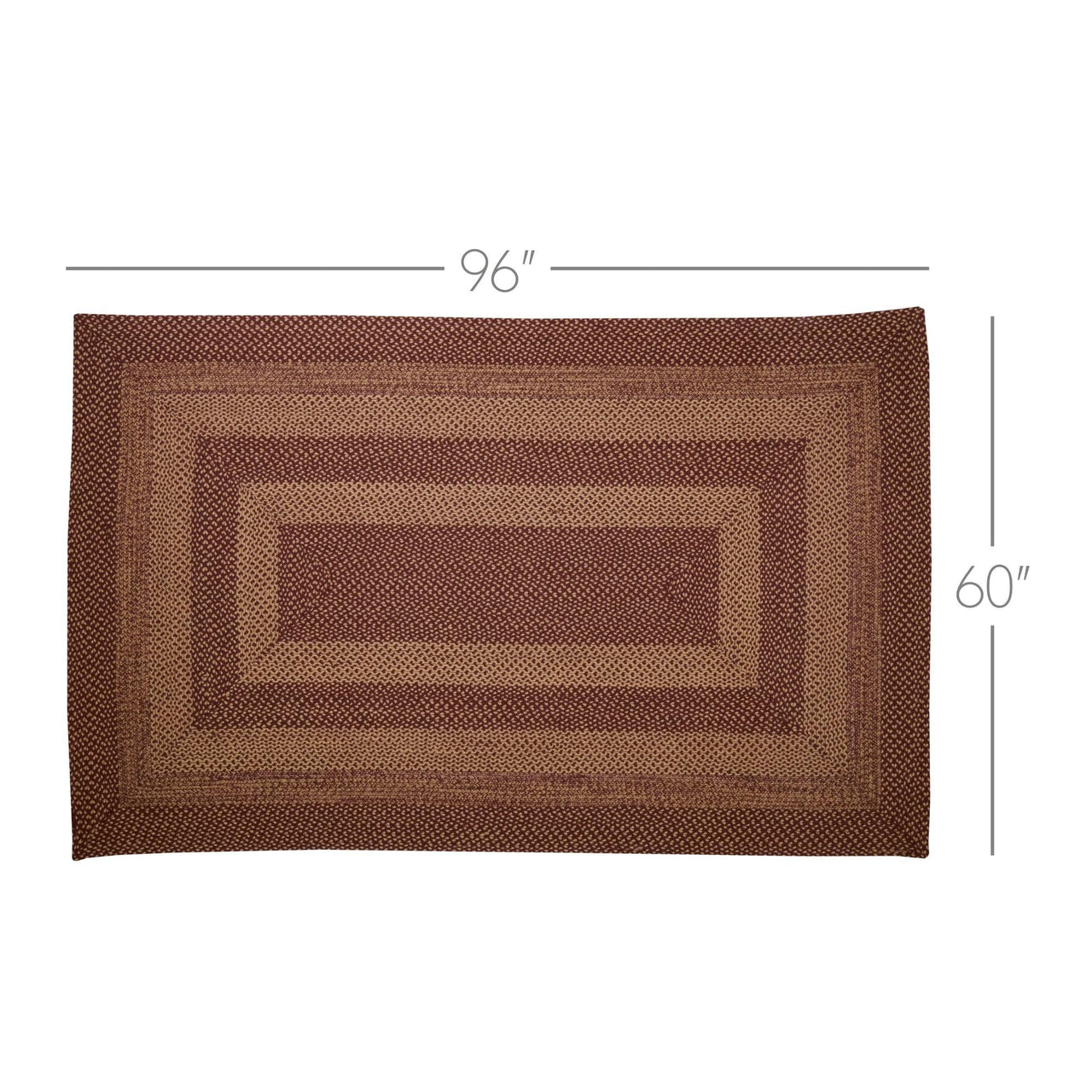 Burgundy Tan Jute Rug Rect w/ Pad 60x96 - The Fox Decor