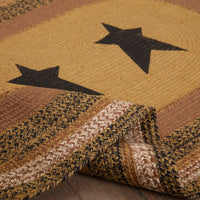 Thumbnail for Kettle Grove Jute Rug Oval Stencil Star w/ Pad 36x60