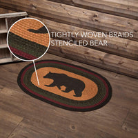 Wyatt Stenciled Bear Jute Braided Rug Oval 0