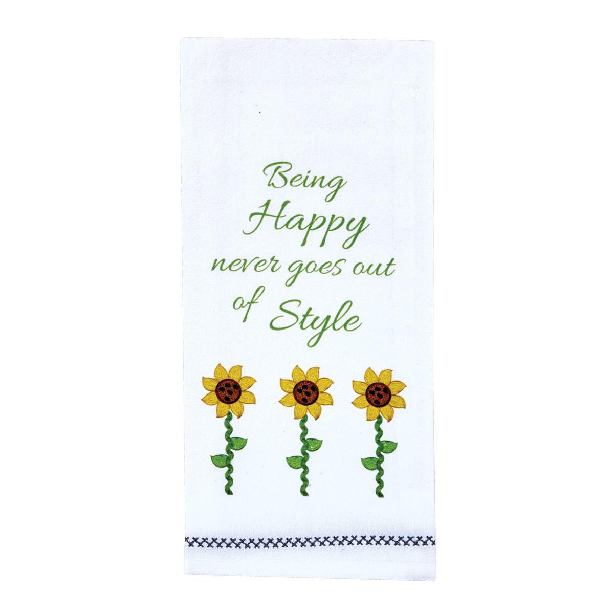 Being Happy Dishtowels - Park Designs - The Fox Decor