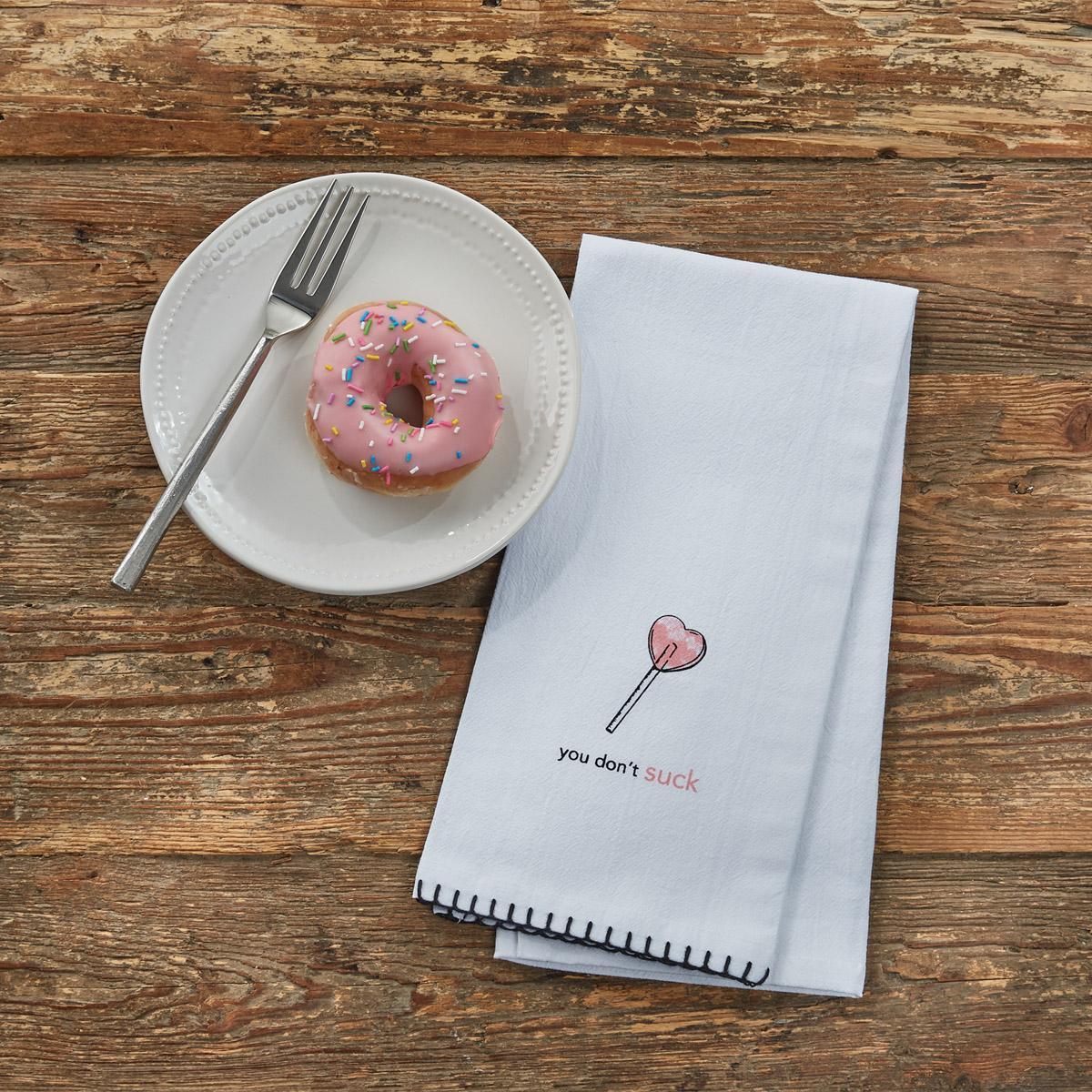 You Don'T Suck Sentiment Dishtowel - Set of 2 Park Designs - The Fox Decor