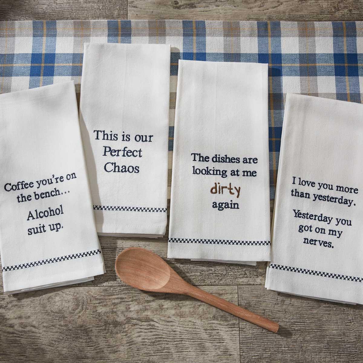 Coffee On The Bench Sentiment Dishtowel - Set of 2 Park Designs - The Fox Decor