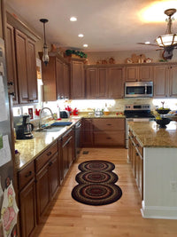 Red Folk Art Braided Rug Runner - 30