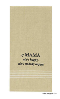 If Mama Ain't Happy Embroidered Dishtowel - Set of 2 Park Designs - The Fox Decor