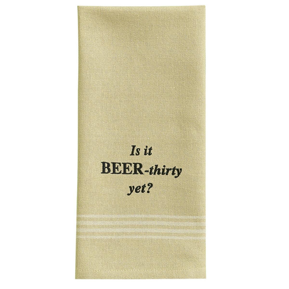 Beer-Thirty Yet Embroidered Dishtowel - Set of 2 Park Designs - The Fox Decor