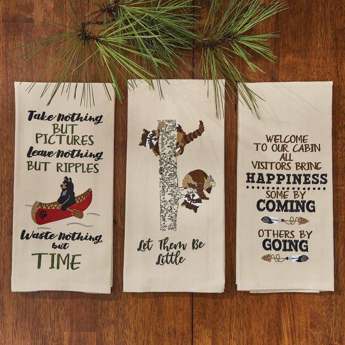 Let Them Be Embroidered Dishtowel - Set of 2 Park Designs - The Fox Decor