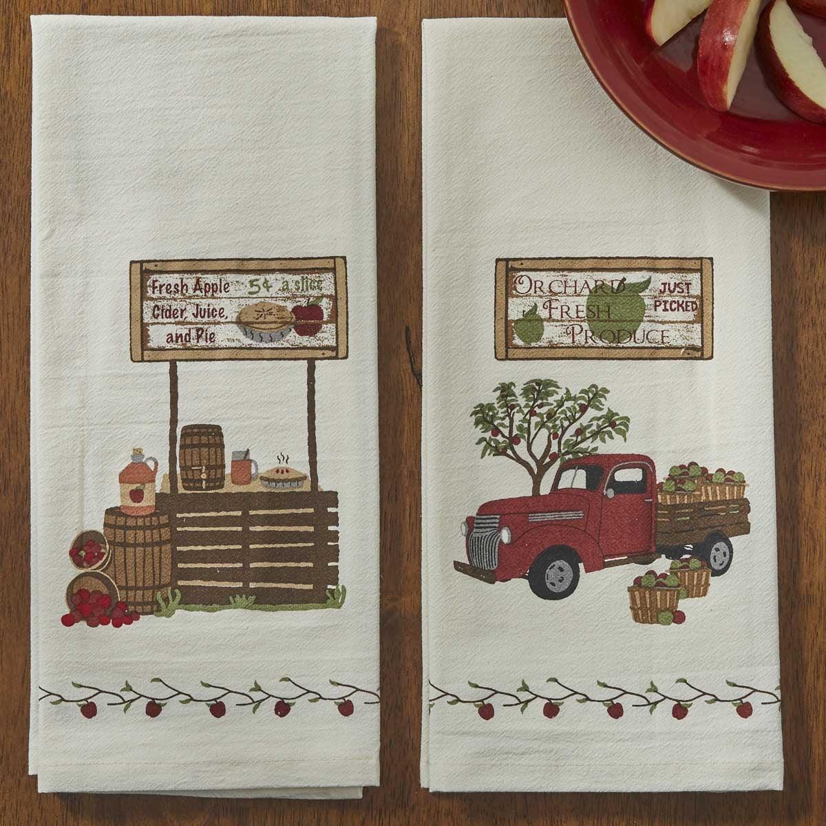 Cider Stand Printed Flour Sack Dishtowel - Set of 2 Park Designs - The Fox Decor