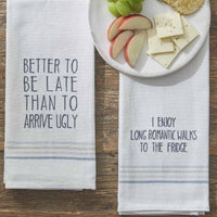 Better To Be Late Dishtowels - Set of 3 Park Designs - The Fox Decor