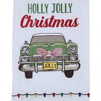 Holly Jolly Christmas Car Embroidered Dishtowel - Set of 6 Park Designs - The Fox Decor