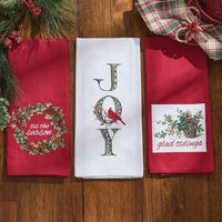 Glad Tidings Holly Basket Dishtowel - Set of 6 Park Designs - The Fox Decor