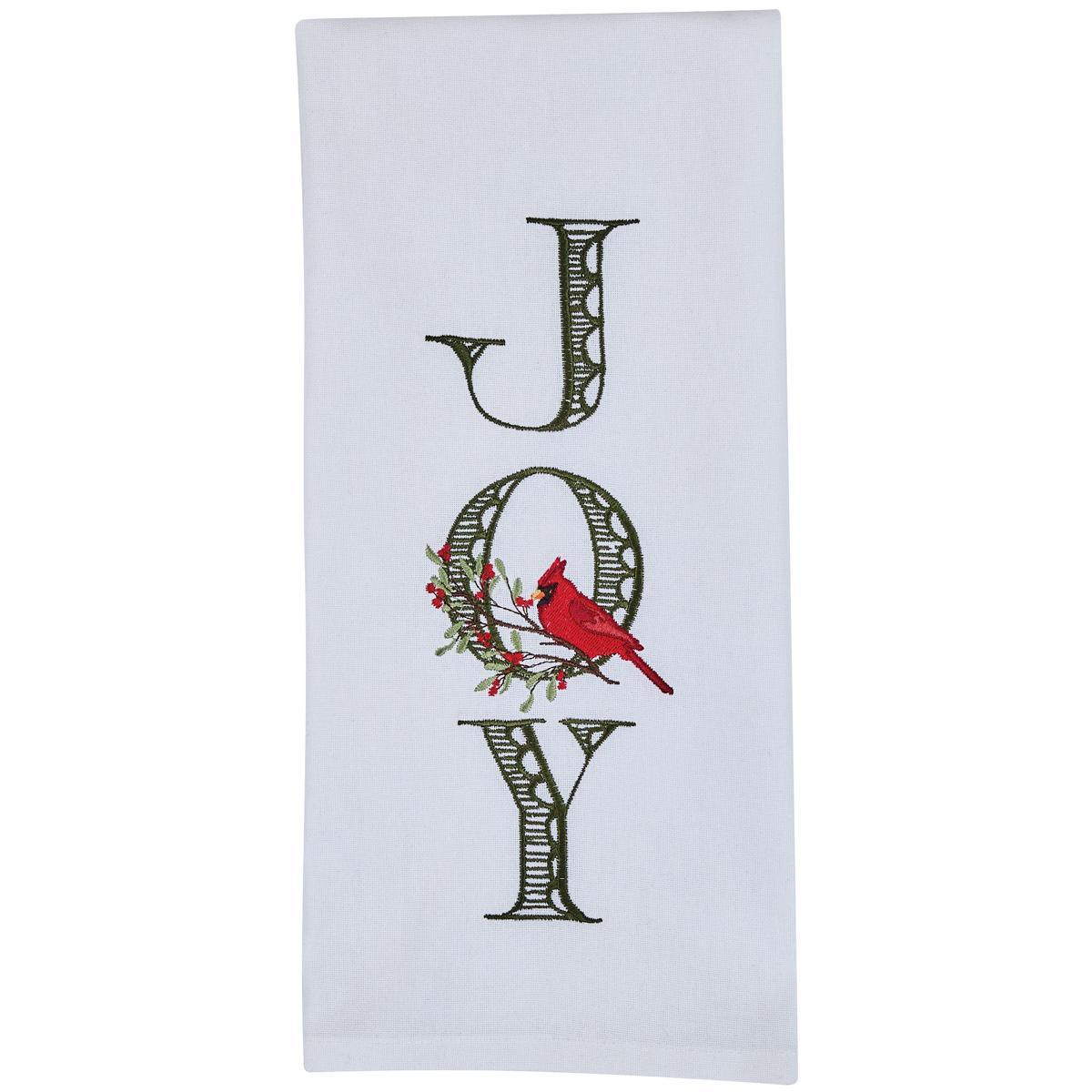 Joy With Cardinal Dishtowel - Set of 6 Park Designs - The Fox Decor