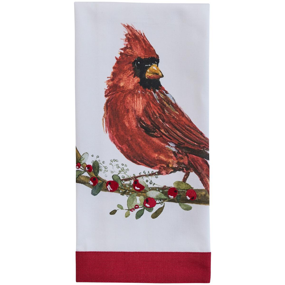 Cardinal With Berries Dishtowel - Set of 6 Park Designs - The Fox Decor