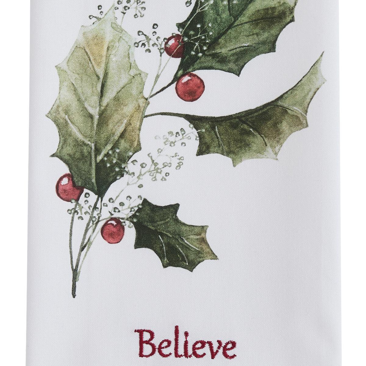 Holly And Berries Believe Dishtowel - Set of 6 Park Designs - The Fox Decor