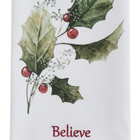 Holly And Berries Believe Dishtowel - Set of 6 Park Designs - The Fox Decor