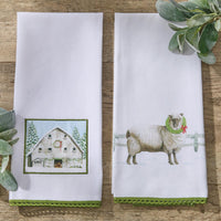 Christmas Barn Patch Dishtowel - Set of 6 Park Designs - The Fox Decor