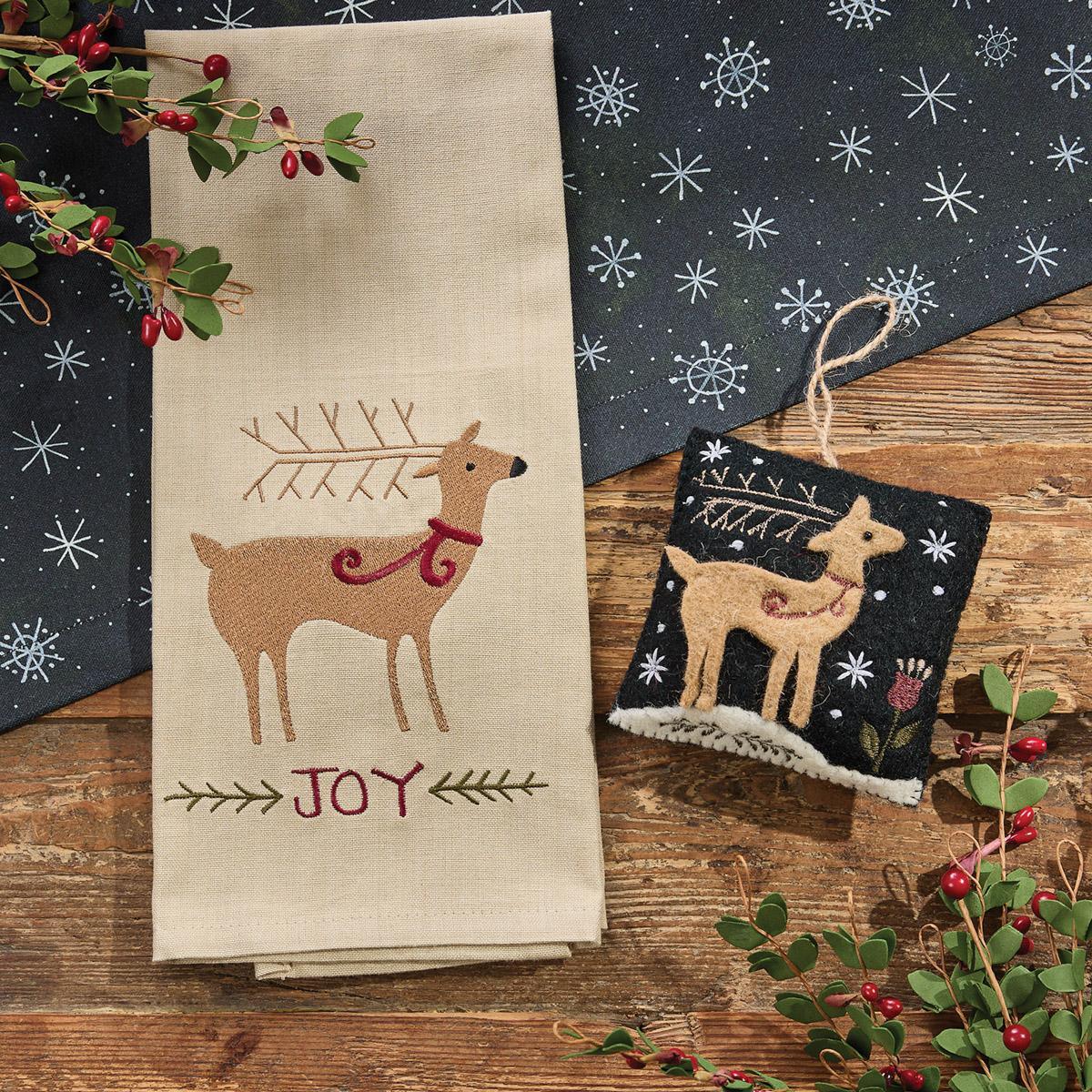 Joyful Deer Emb. Dishtowel - Set of 6 Park Designs - The Fox Decor