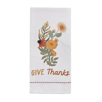 Give Thanks Flower Dishtowel - Set of 6 Park Designs - The Fox Decor