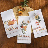 Give Thanks Flower Dishtowel - Set of 6 Park Designs - The Fox Decor