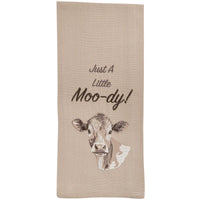 Just A Little Moo-Dy Embroidered Dishtowel - Set of 6 Park Designs - The Fox Decor