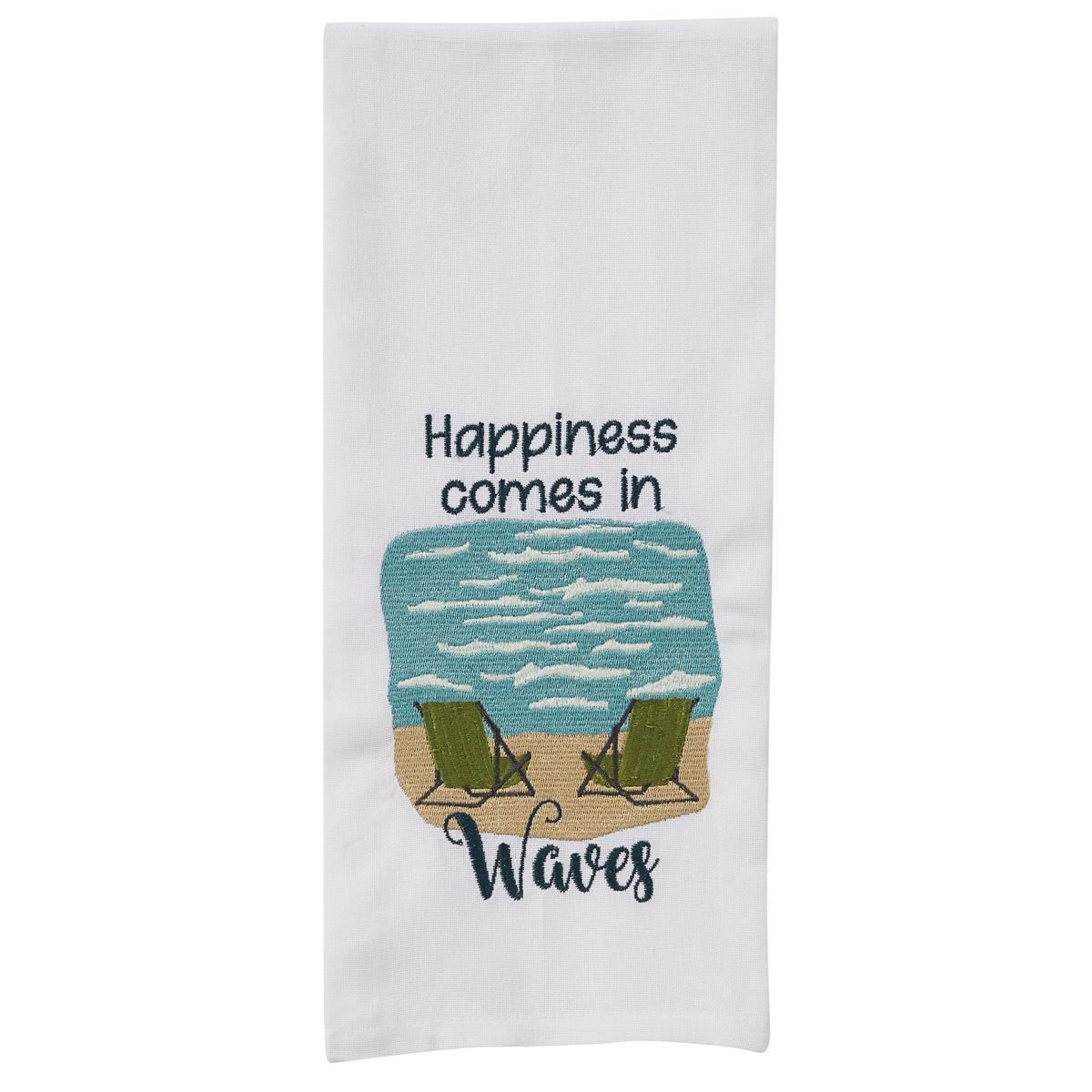 Happiness Comes In Waves Dishtowel - Set of 6 Park Designs - The Fox Decor