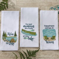 Happiness Comes In Waves Dishtowel - Set of 6 Park Designs - The Fox Decor