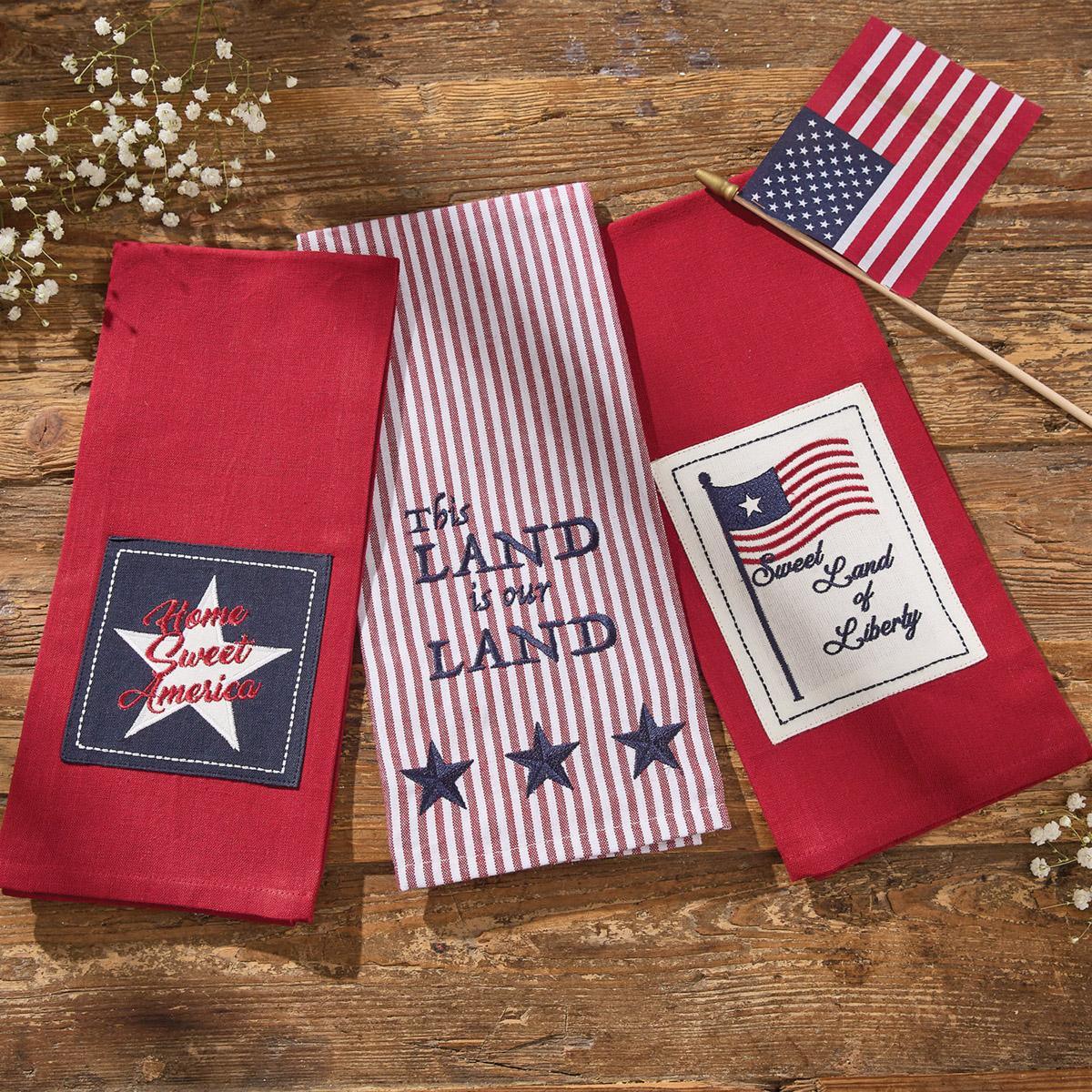 Home Sweet America Dishtowel - Set of 6 Park Designs - The Fox Decor