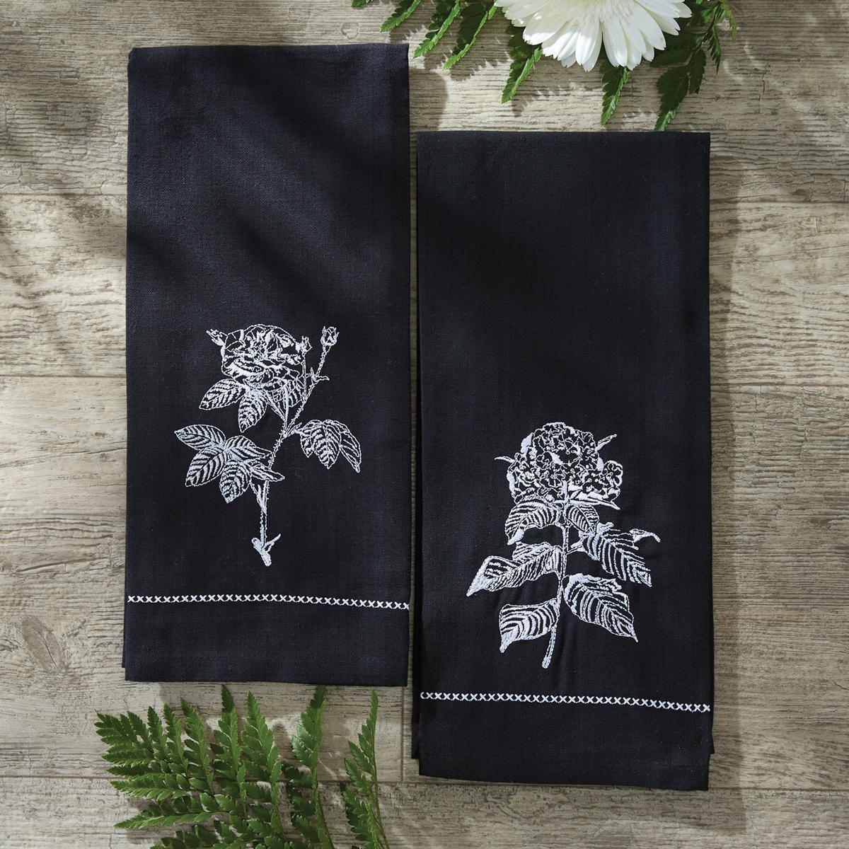 Hydrangea Embroidered Dishtowel - Set of 6 Park Designs - The Fox Decor