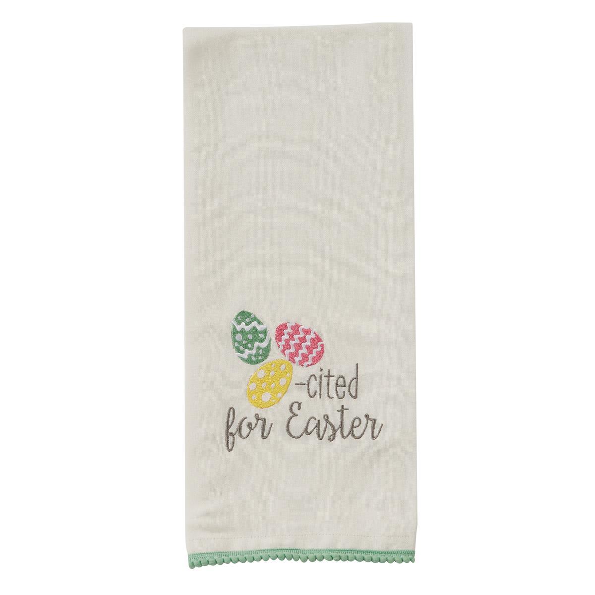 Egg-Cited For Easter Embroidered Dishtowel - Park Designs - The Fox Decor
