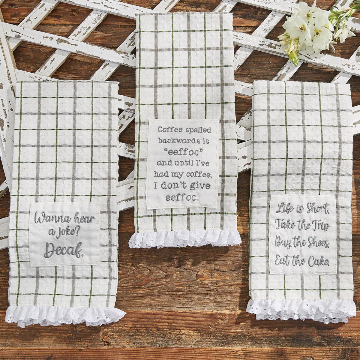 Life Is Short Dishtowel - Set of 2 Park Designs - The Fox Decor