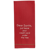 Dear Santa Leave Card Sentiment Dishtowel - Set of 2 Park Designs - The Fox Decor