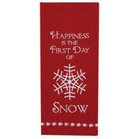 Happiness Snow Embroidered Dishtowel - Set of 2 Park Designs - The Fox Decor