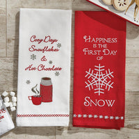 Happiness Snow Embroidered Dishtowel - Set of 2 Park Designs - The Fox Decor