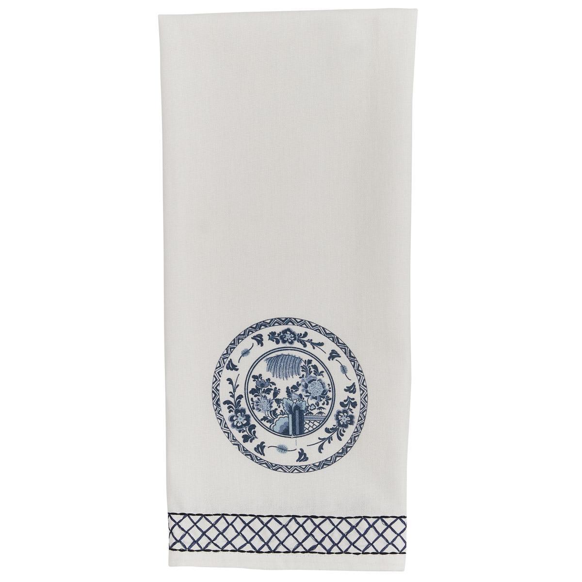 Chinois Printed/Embroidered Plate Dishtowels - set of 2 Park Designs - The Fox Decor