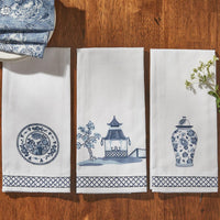 Chinois Printed/Embroidered Plate Dishtowels - set of 2 Park Designs - The Fox Decor