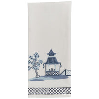 Chinois Printed/Embroidered Pagoda Dishtowel - Set of 2 Park Designs - The Fox Decor