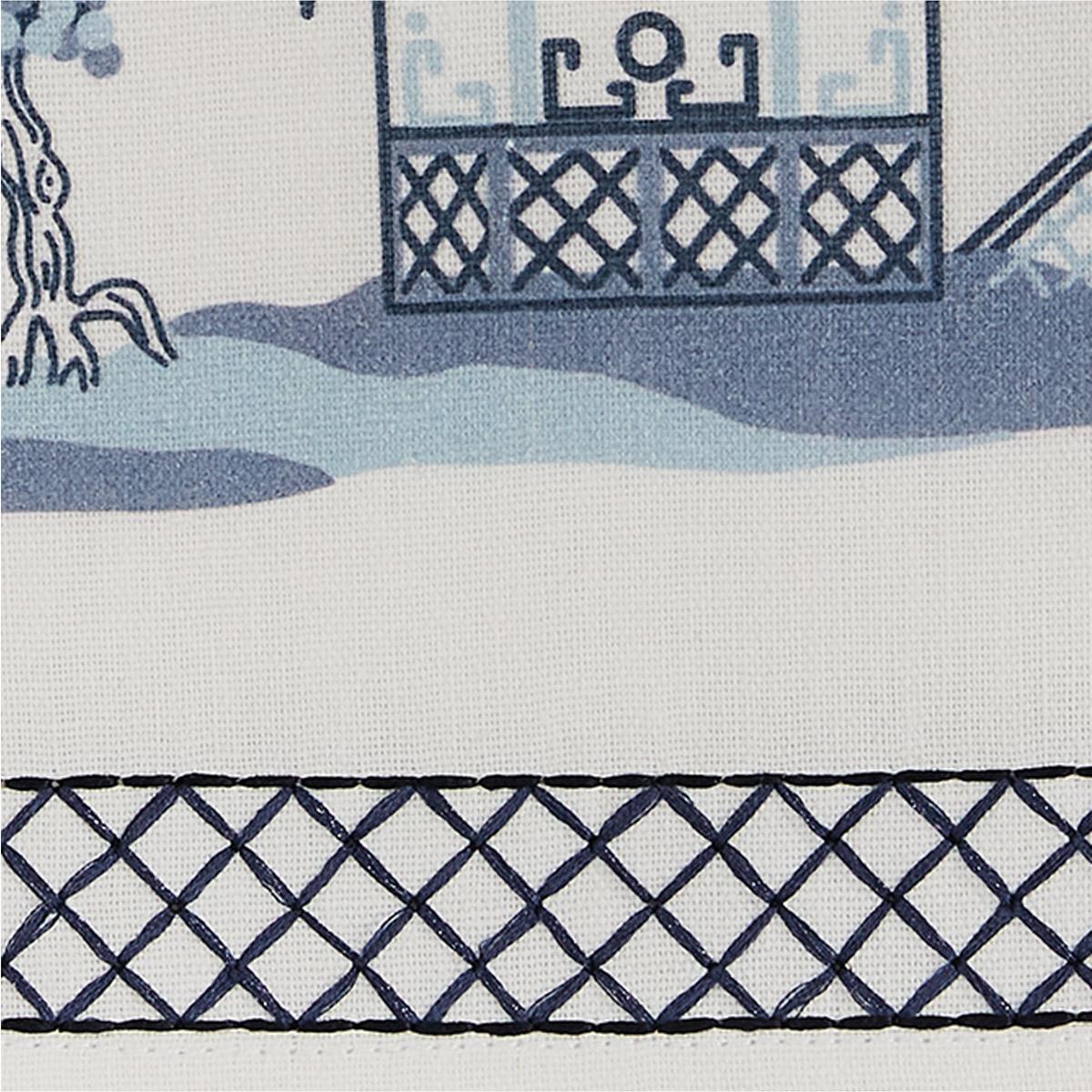 Chinois Printed/Embroidered Pagoda Dishtowel - Set of 2 Park Designs - The Fox Decor