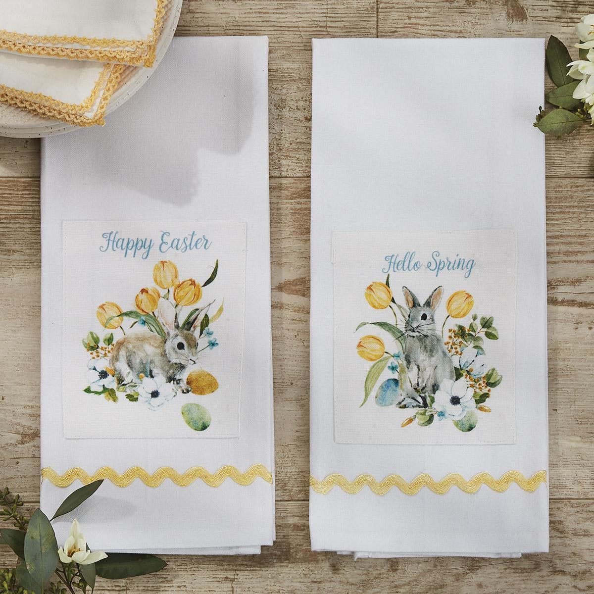 Hello Spring Printed Dishtowel - Set of 2 Park Designs - The Fox Decor