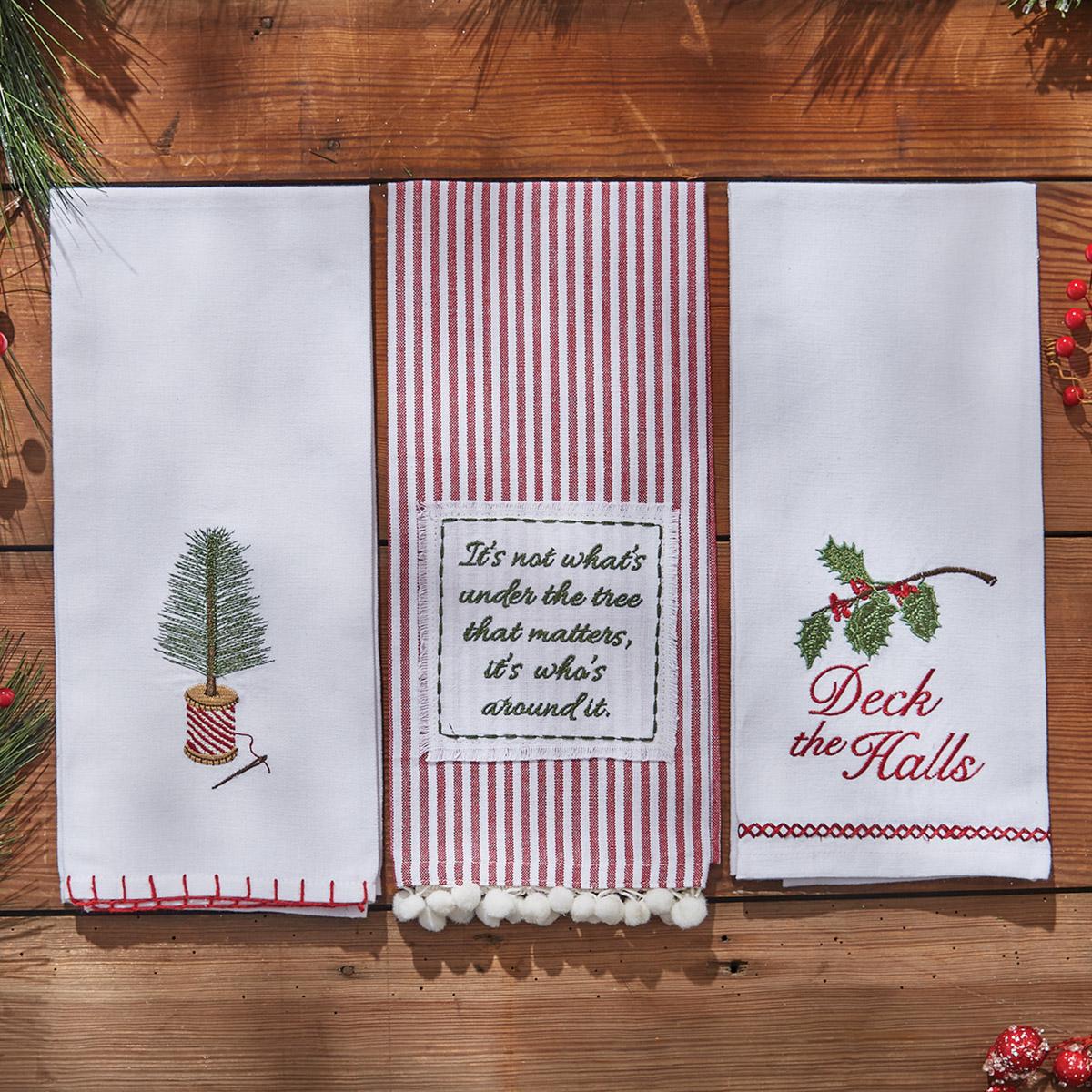 Deck The Halls Embroidered Dishtowel - Set of 12 Park Designs