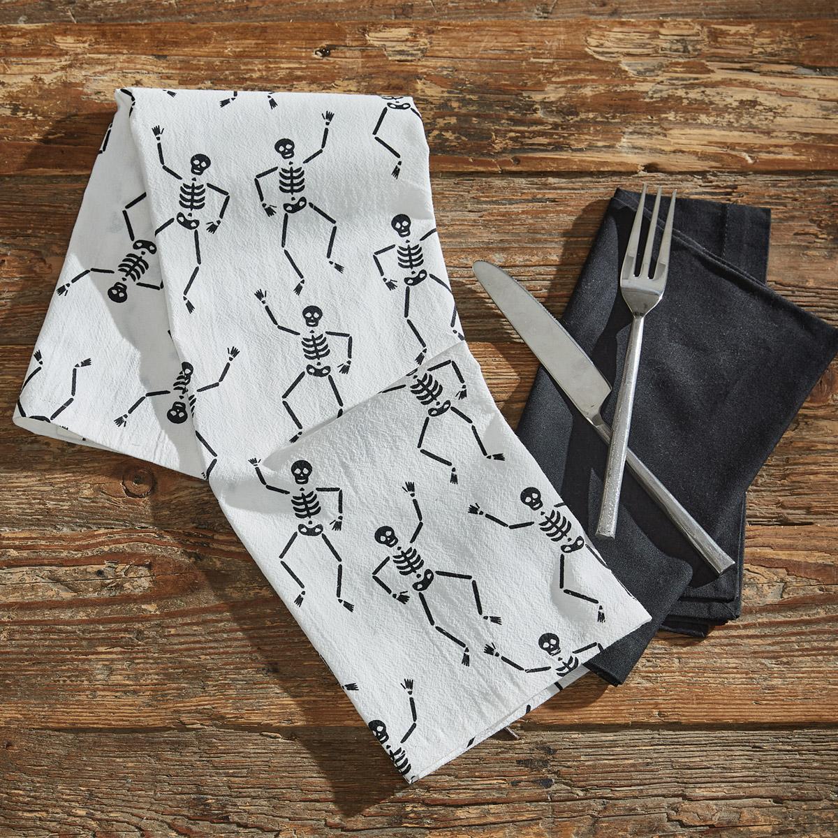 Skeletons Flour Sack Printed Dishtowel - The Fox Decor