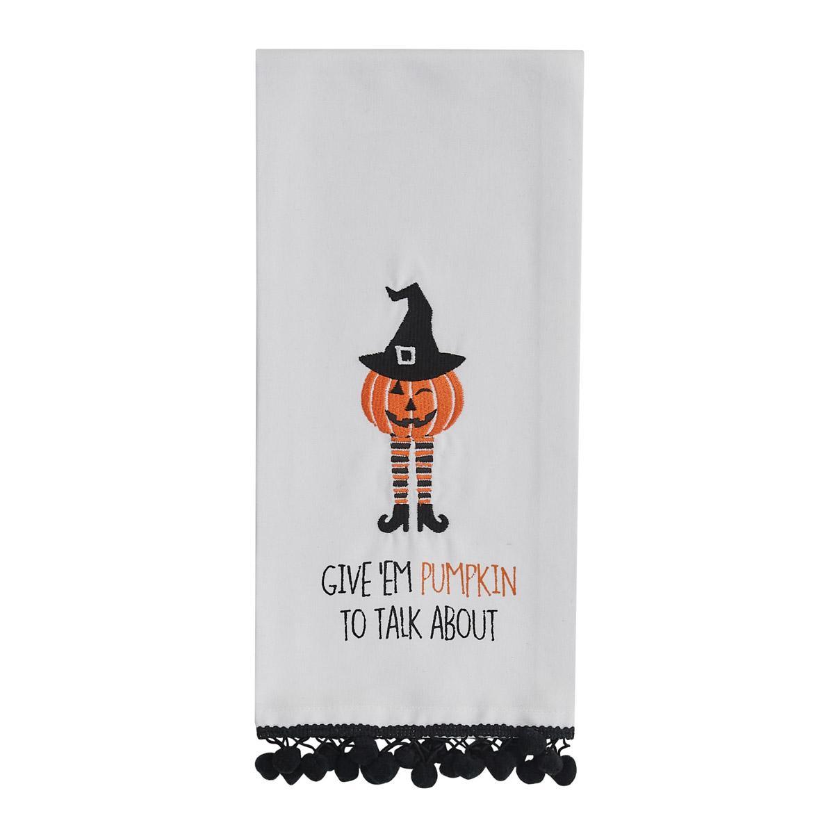 Give Em Pumpkin Decorative Dishtowel - Set of 2 Park Designs - The Fox Decor