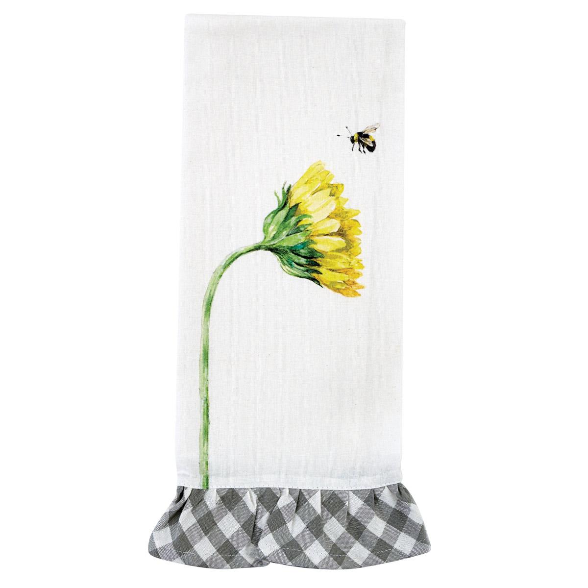 Sunflower With Bee Dishtowel - The Fox Decor