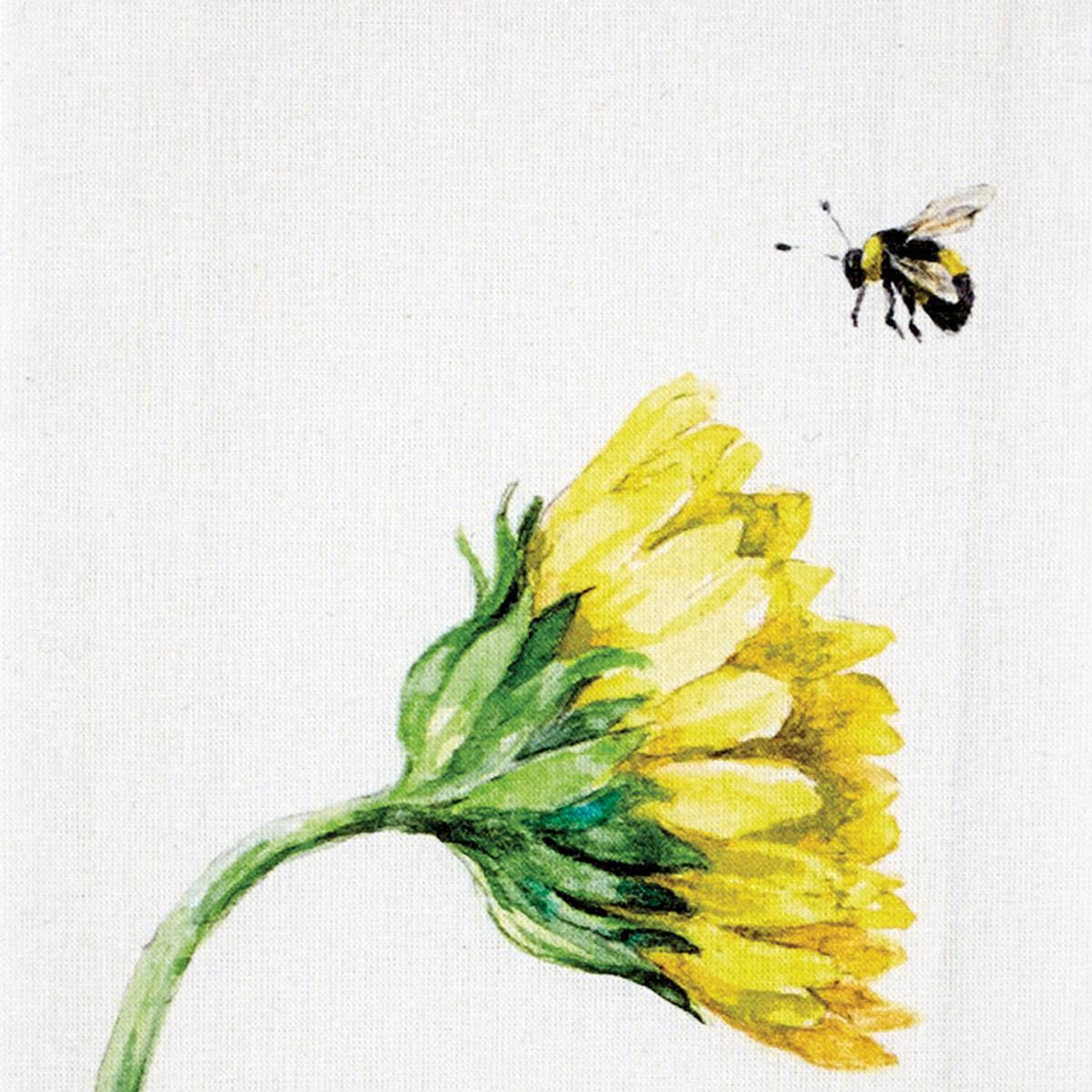 Sunflower With Bee Dishtowel - The Fox Decor
